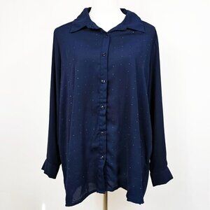 George Navy Blue Sheer Blouse